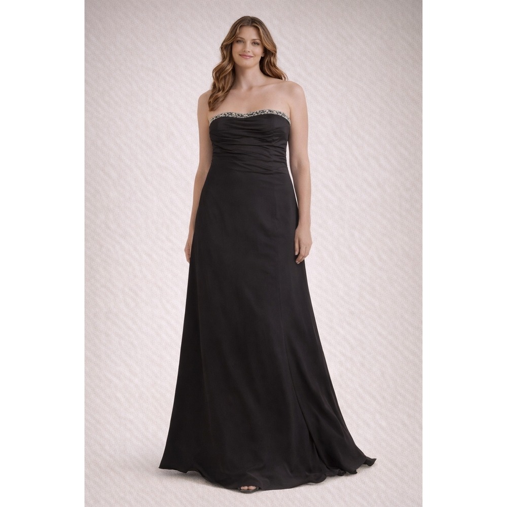 VM Collection Brown Strapless Beaded Empire Waist Formal Evening Gown Dress 16